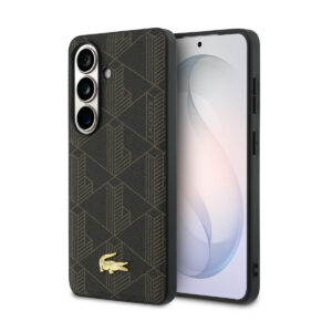 Lacoste Galaxy S26 Plus hoesje - MagSafe - The Blend Monogram - Bruin - productfoto