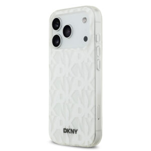 DKNY iPhone 17 Pro hoesje - Grid Pattern - Double Layer - Wit - productfoto