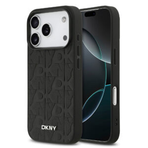DKNY iPhone 17 Pro hoesje - MagSafe - Grid Pattern - Zwart - productfoto