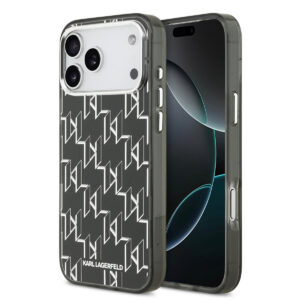 Karl lagerfeld iPhone 17 Pro Max hoesje - MagSafe - IML metal monogram kc - Zwart - productfoto