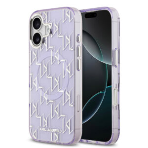 Karl lagerfeld iPhone 17 hoesje - MagSafe - IML metal monogram kc - Paars - productfoto