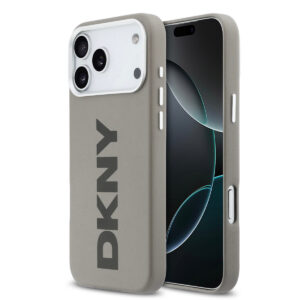 DKNY iPhone 17 Pro Max hoesje - MagSafe - Full Wrap With Large Vertical Logo - Beige - productfoto