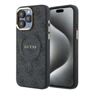 GUESS iPhone 15 Pro Max hoesje - MagSafe 4G With Classic Logo - Zwart - productfoto