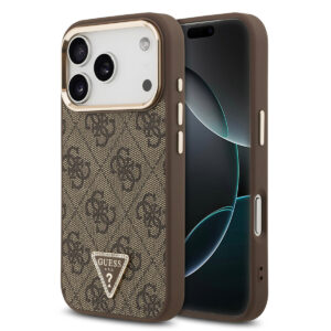 GUESS iPhone 17 Pro hoesje - MagSafe - 4G Triangle Logo - Bruin - productfoto