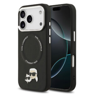 Karl lagerfeld iPhone 17 Pro hoesje - MagSafe - K&C Pins - Zwart - productfoto
