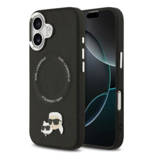 Karl lagerfeld iPhone 17 hoesje - MagSafe - K&C Pins - Zwart - productfoto