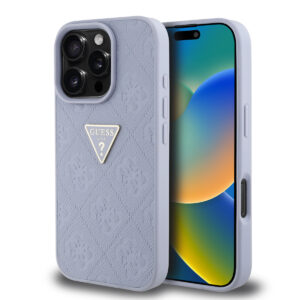 GUESS iPhone 16 Pro Max hoesje - HC O Grained PU HS 4G And Triangle Logo - Paars - productfoto