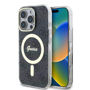 GUESS iPhone 16 Pro hoesje - HC O Magsafe IML 4G - Zwart - productfoto