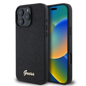 GUESS iPhone 16 Pro Max hoesje - HC O Fixed Glitter - Zwart - productfoto