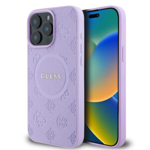 GUESS iPhone 15 Pro Max hoesje - HC O Magsafe PU Peony Hot Stamp - Paars - productfoto