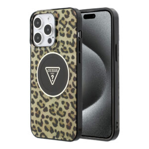 GUESS iPhone 15 Pro Max hoesje - HC O PC TPU Leopard Printed - Bruin - productfoto