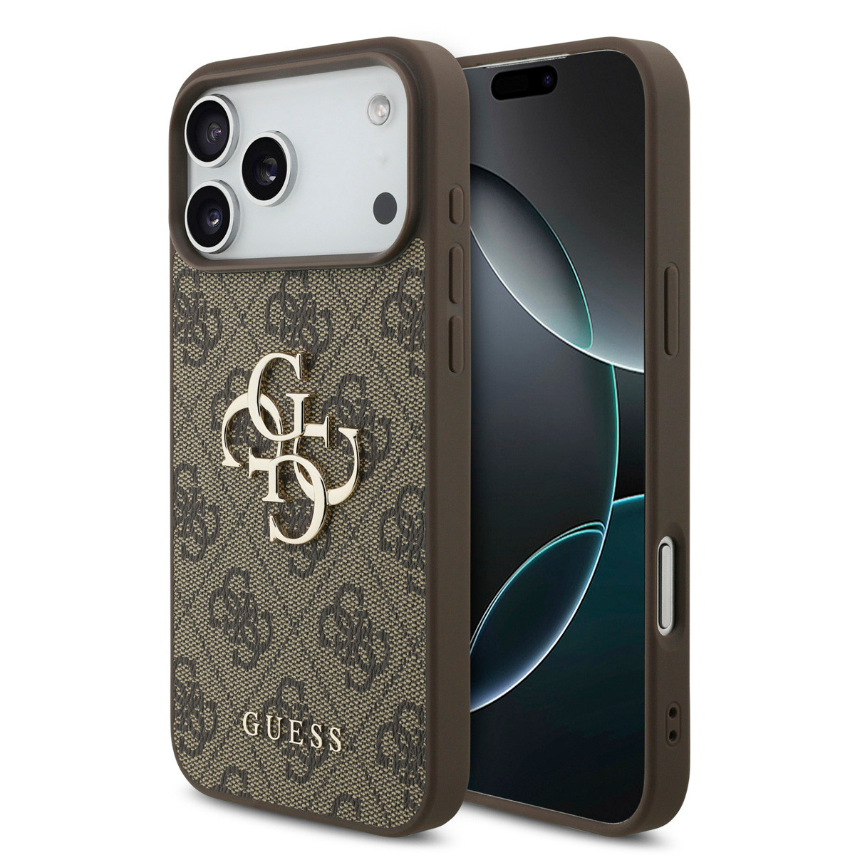 GUESS iPhone 18 Pro hoesje - HC 4G PU Big Logo - Bruin - productfoto