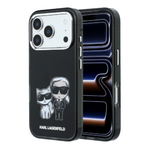 Karl Lagerfeld iPhone 18 Pro hoesje - HC Magsafe IML KC Bodies Sketch Print - Zwart - productfoto