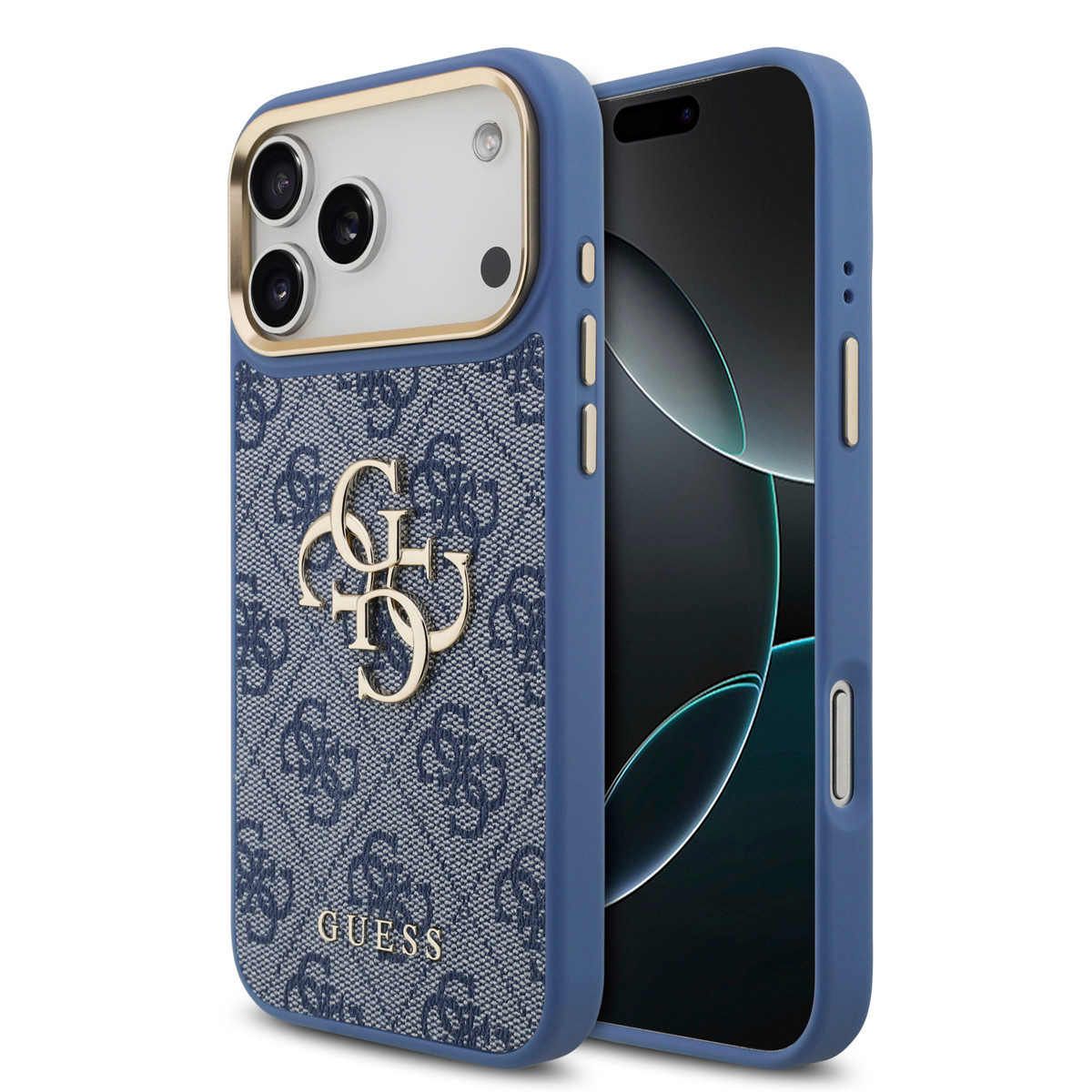 GUESS iPhone 18 Pro Max hoesje - HC 4G PU With Big 4G Classic Logo GD - Blauw - productfoto