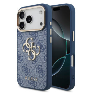 GUESS iPhone 18 Pro hoesje - HC 4G PU With Big 4G Classic Logo GD - Blauw - productfoto