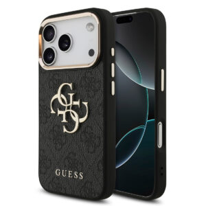 GUESS iPhone 18 Pro hoesje - HC 4G PU With Big 4G Classic Logo GD - Zwart - productfoto
