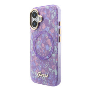 GUESS iPhone 17 hoesje - HC Magsafe IML Shell Script Metal - Paars - productfoto