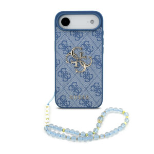 GUESS iPhone 17 Air hoesje - HC 4G PU With Strap 4G Classic Logo Air - Blauw - productfoto