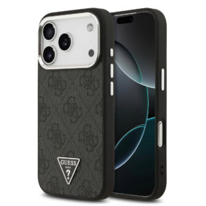 GUESS iPhone 17 Pro hoesje - HC Magsafe 4G PU With Triangle Logo SL - Zwart - productfoto