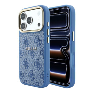GUESS iPhone 18 Pro hoesje - HC Magsafe EMBossed 4G PU With Classic - Blauw - productfoto