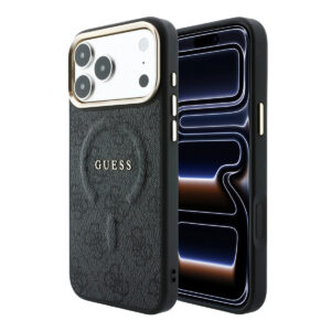 GUESS iPhone 18 Pro hoesje - HC Magsafe EMBossed 4G PU With Classic - Zwart - productfoto