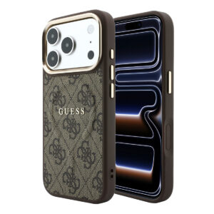 GUESS iPhone 18 Pro Max hoesje - HC Magsafe EMBossed 4G PU With Classic - Bruin - productfoto