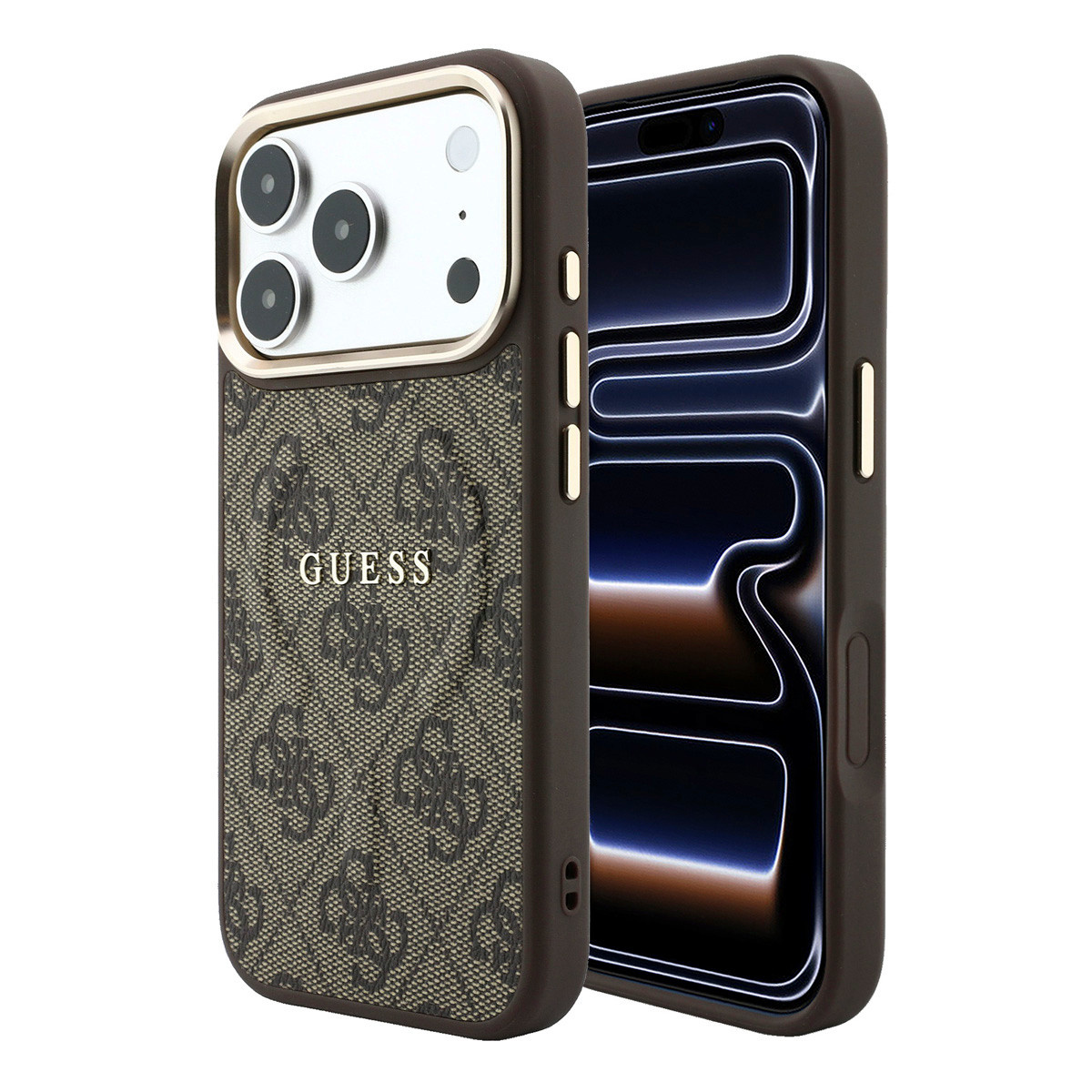 GUESS iPhone 18 Pro Max hoesje - HC Magsafe EMBossed 4G PU With Classic - Bruin - productfoto