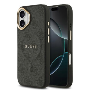 GUESS iPhone 16 hoesje - HC Magsafe 4G PU With Classic - Zwart - productfoto