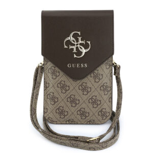 GUESS telefoontas - Phone Pouch Grained PU With4G & Classic Logos - Bruin - productfoto