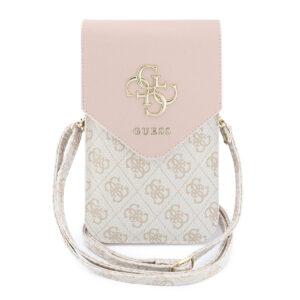 GUESS telefoontas - Phone Pouch Grained PU With4G & Classic Logos - Roze - productfoto