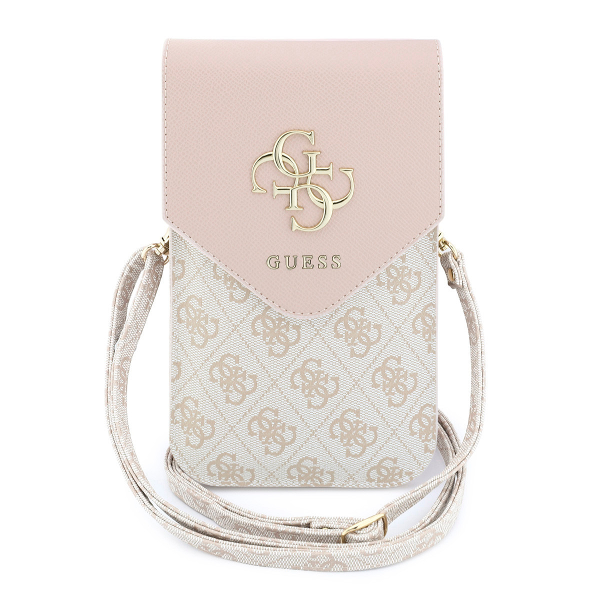 GUESS telefoontas - Phone Pouch Grained PU With4G & Classic Logos - Roze - productfoto