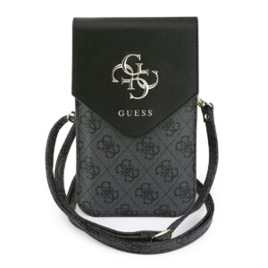 GUESS telefoontas - Phone Pouch Grained PU With4G & Classic Logos - Zwart - productfoto