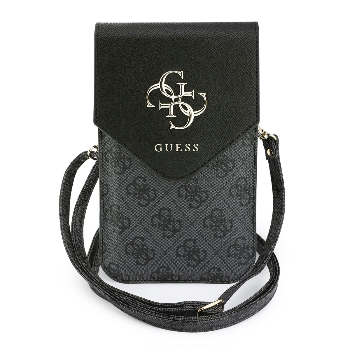 GUESS telefoontas - Phone Pouch Grained PU With4G & Classic Logos - Zwart - productfoto