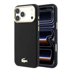 Lacoste iPhone 18 Pro hoesje - HC Magsafe PVC Champs Elysees Embossed - Zwart - productfoto
