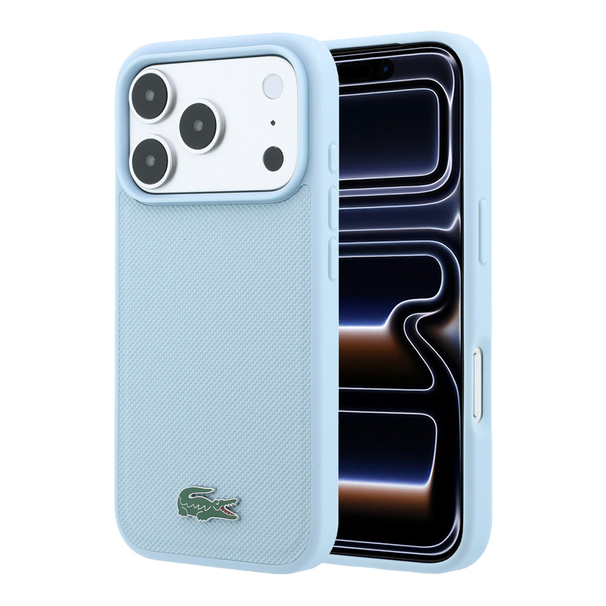 Lacoste iPhone 18 Pro Max Case hard shell - MagSafe - Petit Pique - PVC - lacquered logo Lichtblauw - productfoto