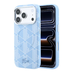 Lacoste iPhone 18 Pro Max Case hard shell - MagSafe - PVC - The Blend - embossing Lichtblauw - productfoto