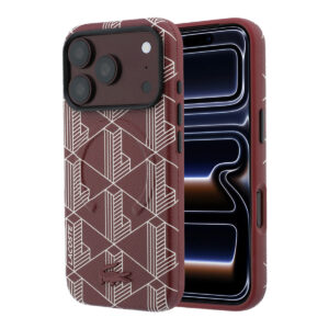 Lacoste iPhone 18 Pro Max Case hard shell - MagSafe - PVC - The Blend - embossing Bordeauxrood - productfoto