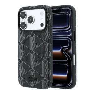 Lacoste iPhone 18 Pro Case hard shell - MagSafe - PVC - The Blend - embossing Zwart - productfoto