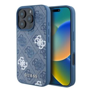 GUESS iPhone 16 Pro hoesje Magsafe - Peony on 4G - Blauw - productfoto