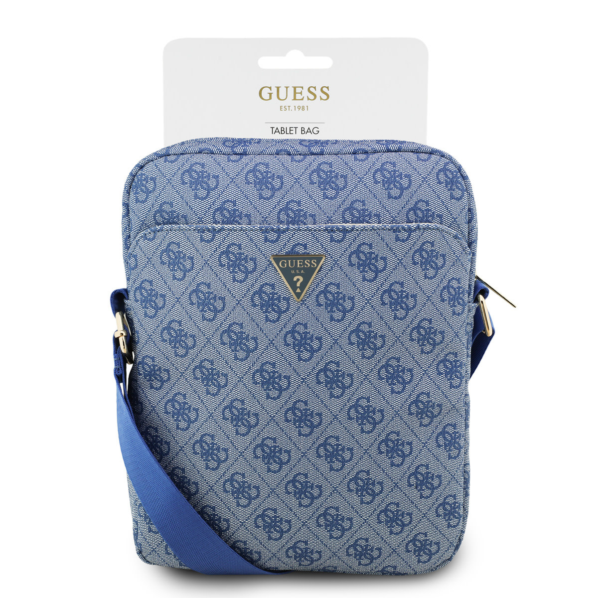 GUESS tablettas 4G - PU - triangle logo - 10 inch Blauw - productfoto