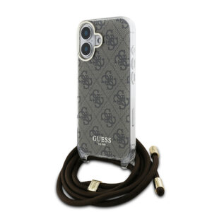 GUESS iPhone 16 hoesje - Crossbody cord - Bruin - productfoto
