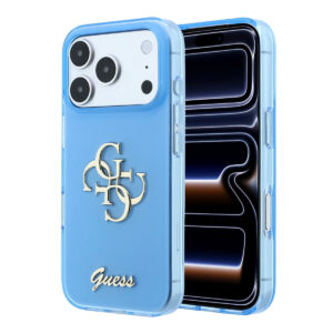 GUESS iPhone 18 Pro Max Case - IML - 4G - hard shell - script metal logo - Lichtblauw - productfoto