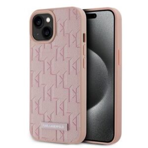 Karl Lagerfeld iPhone 15 hoesje Magsafe pu - hot stamp - Roze - productfoto