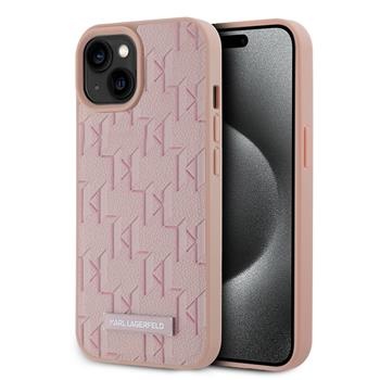 Karl Lagerfeld iPhone 15 hoesje Magsafe pu - hot stamp - Roze - productfoto
