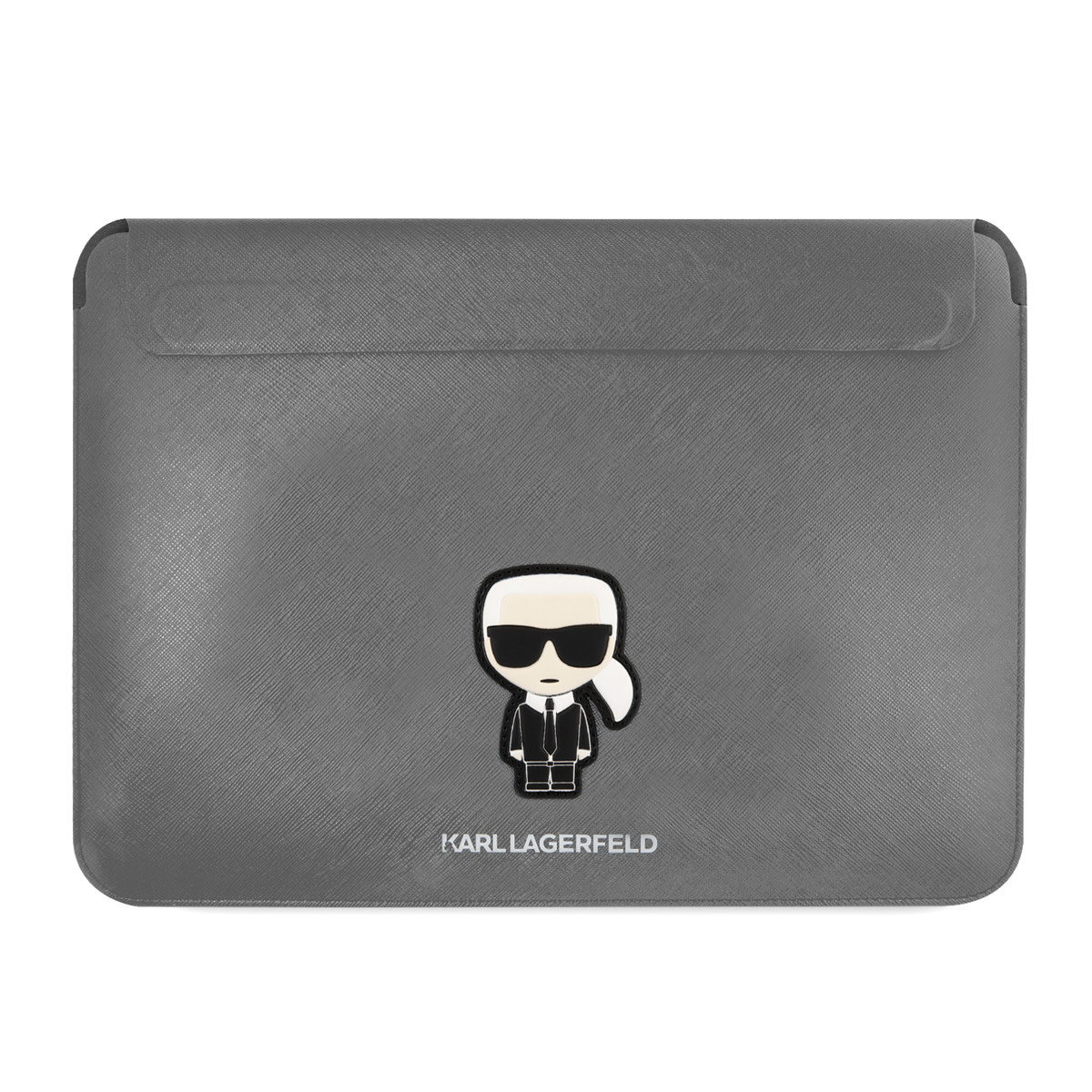 Karl Lagerfeld 14 inch Laptop- en Tablet-Sleeve - Saffiano Ikonik - Zilver - productfoto