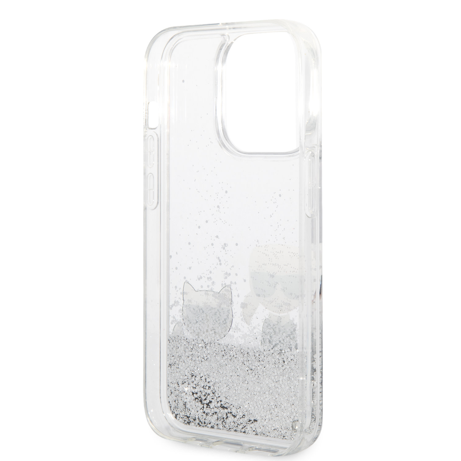 Karl Lagerfeld iPhone 14 Pro hoesje - Liquid Glitter - K&C - Zilver - detail 5