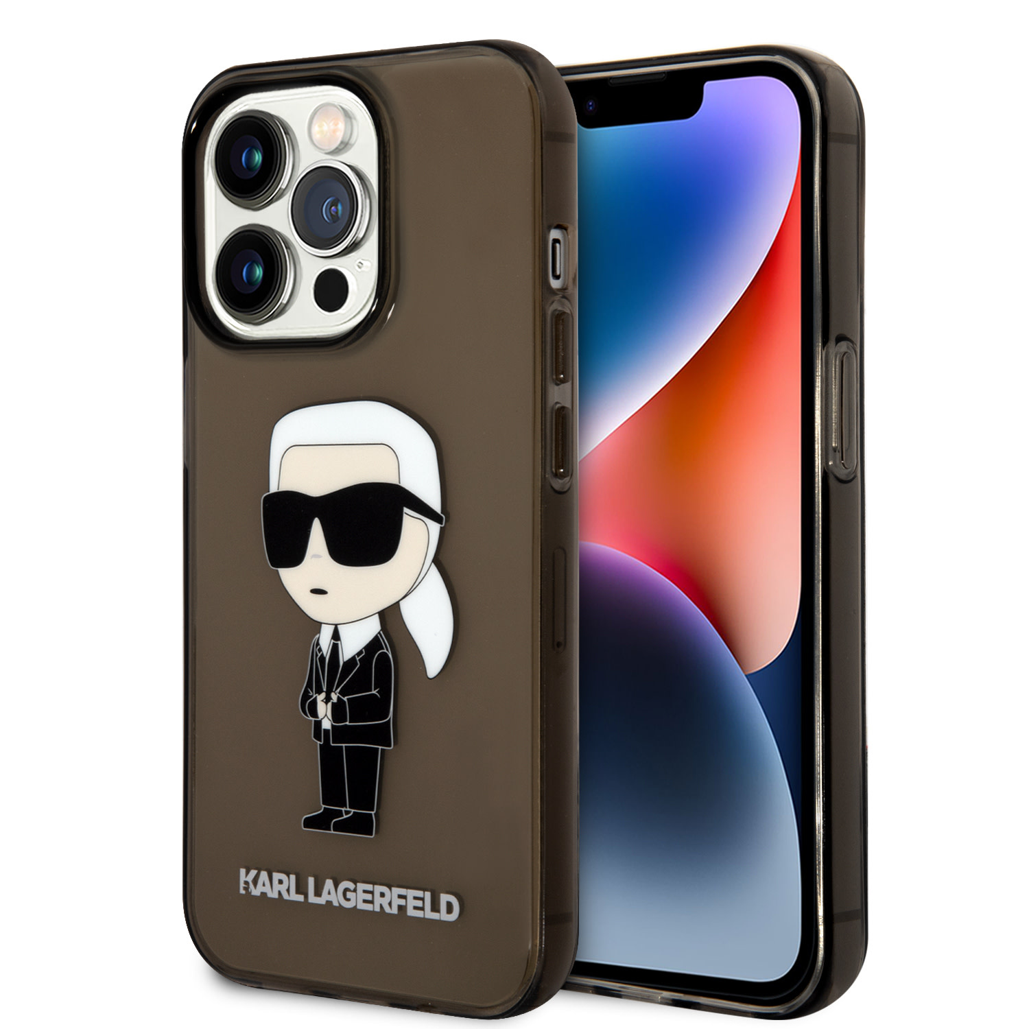 Karl Lagerfeld iPhone 14 Pro hoesje - IML NFT Ikonik - Zwart - productfoto