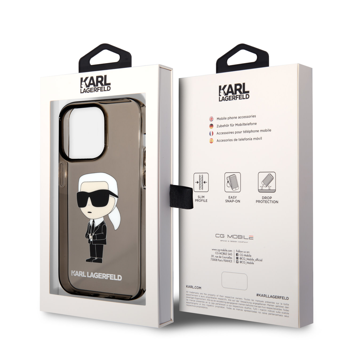 Karl Lagerfeld iPhone 14 Pro hoesje - IML NFT Ikonik - Zwart - detail 7
