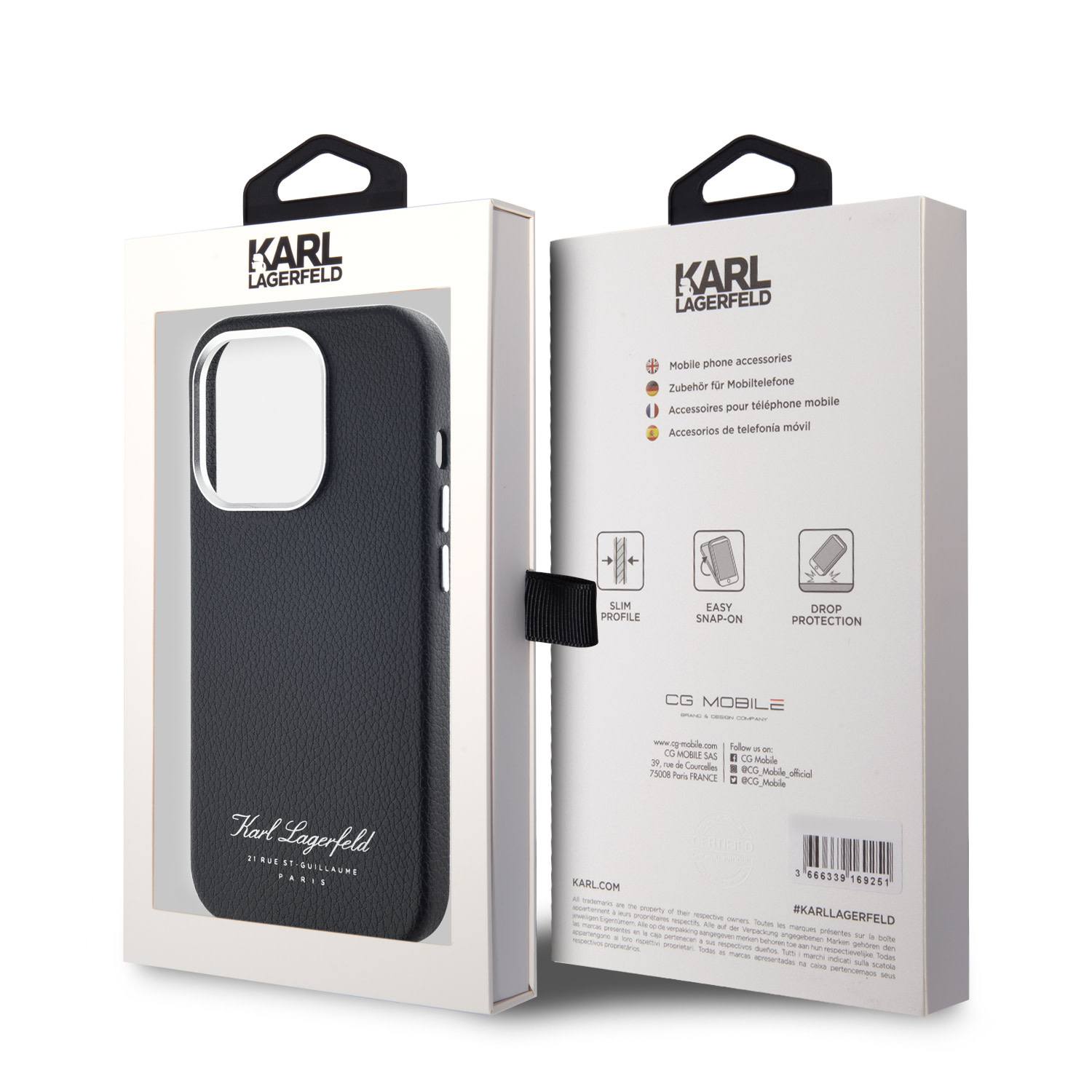 Karl Lagerfeld iPhone 14 Pro hoesje FW pu Hotel RSG - Zwart - detail 6