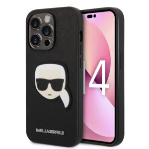 Karl Lagerfeld iPhone 14 Pro hoesje - Karl Head - Zwart - productfoto